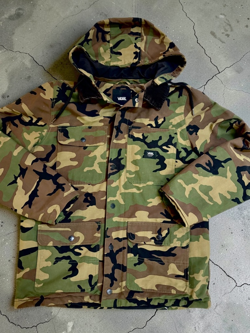 Vans Men’s Hooded Field Jacket - Green Camo